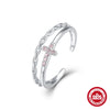 Wholesale Women's S925 Sterling Silver Ring With Colorful Zircon Inlaid Flower Design Opening Adjustable Electroplated