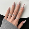Wholesale Women's S925 Sterling Silver Ring With Four Leaf Clover And Zircon Separable Design Flower Pattern