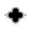 Wholesale Women's S925 Sterling Silver Ring With Four Leaf Clover And Zircon Separable Design Flower Pattern