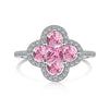 Wholesale Women's S925 Sterling Silver Ring With Fourleaf Clover Zircon Inlaid And Electroplating Process