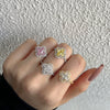 Wholesale Women's S925 Sterling Silver Ring With Fourleaf Clover Zircon Inlaid And Electroplating Process