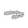 Wholesale Women's S925 Sterling Silver Ring With Geometric And Dropshaped Zircon Inlay And Electroplating Design