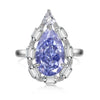 Wholesale Women's S925 Sterling Silver Ring With Geometric Design And Dropshaped Main Stone Inlaid With Zircon And Electroplating Treatment