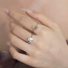 Wholesale Women's S925 Sterling Silver Ring With Geometric Design And Square Zirconium Electroplated