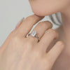 Wholesale Women's S925 Sterling Silver Ring With Geometric Design And Square Zirconium Electroplated