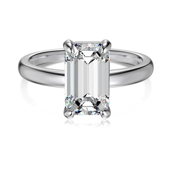 Wholesale Women's S925 Sterling Silver Ring With Geometric Design And Square Zirconium Electroplated