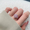 Wholesale Women's S925 Sterling Silver Ring With Geometric Pattern Pink Four Leaf Clover And Water Droplets Electroplated