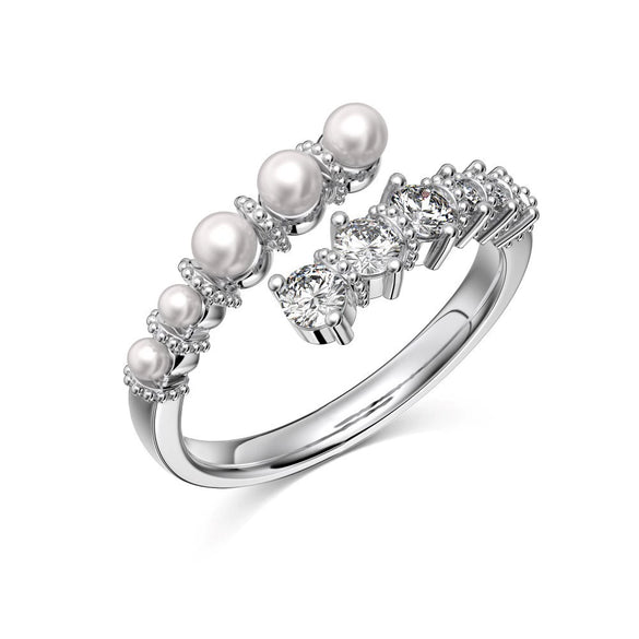 Wholesale Women's S925 Sterling Silver Ring With Pearls Animals Zodiac Ushape Simple Style