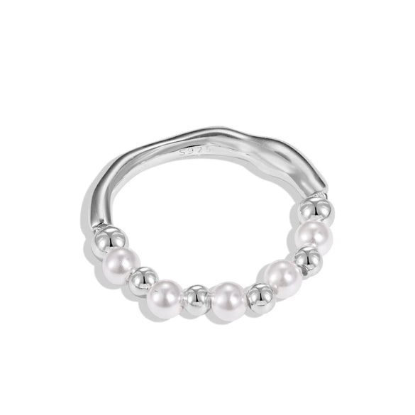 Wholesale Women's S925 Sterling Silver Ring With Pearls Animals Zodiac Ushape Simple Style