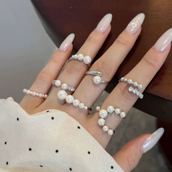 Wholesale Women's S925 Sterling Silver Ring With Pearls Animals Zodiac Ushape Simple Style