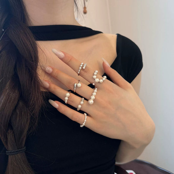 Wholesale Women's S925 Sterling Silver Ring With Pearls Animals Zodiac Ushape Simple Style