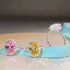 Wholesale Women's S925 Sterling Silver Ring With Pigeon Egg Yellow Diamond Zircon And Geometric Design Electroplated