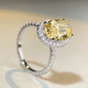 Wholesale Women's S925 Sterling Silver Ring With Pigeon Egg Yellow Diamond Zircon And Geometric Design Electroplated