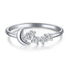 Wholesale Women's S925 Sterling Silver Ring With Zircon Inlaid Butterfly And Clover Letter Design Light Luxury Geometric Style Electroplated