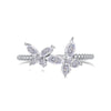 Wholesale Women's S925 Sterling Silver Ring With Zircon Inlaid Butterfly And Clover Letter Design Light Luxury Geometric Style Electroplated