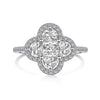 Wholesale Women's S925 Sterling Silver Ring With Zircon Inlaid Geometric Four Leaf Clover Design Light Luxury Style Electroplated