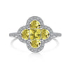 Wholesale Women's S925 Sterling Silver Ring With Zircon Inlaid Geometric Four Leaf Clover Design Light Luxury Style Electroplated