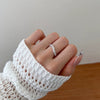 Wholesale Women's S925 Sterling Silver Ring With Zircon Inlaid Snake Curve Design And Electroplating