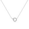 Wholesale Women's S925 Sterling Silver Ringlink Necklace With Geometric Design And Electroplating In Platinum Or 18K Gold
