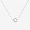 Wholesale Women's S925 Sterling Silver Ringlink Necklace With Geometric Design And Electroplating In Platinum Or 18K Gold