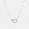 Wholesale Women's S925 Sterling Silver Ringlink Necklace With Geometric Design And Electroplating In Platinum Or 18K Gold