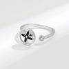 Wholesale Women's S925 Sterling Silver Rotating Clover Geometric Ring With Electroplating And Inlaid Zircon