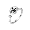 Wholesale Women's S925 Sterling Silver Rotating Clover Geometric Ring With Electroplating And Inlaid Zircon