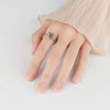 Wholesale Women's S925 Sterling Silver Rotating Clover Geometric Ring With Electroplating And Inlaid Zircon