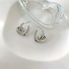 Wholesale Women's S925 Sterling Silver Rotating Love Geometric Earrings With Electroplating Design