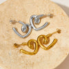 Wholesale Women's S925 Sterling Silver Rotating Love Geometric Earrings With Electroplating Design