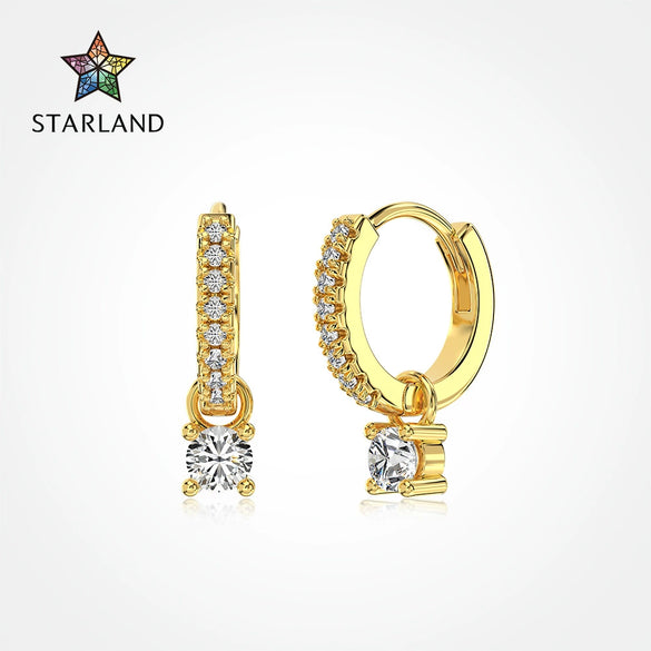 Wholesale Women's S925 Sterling Silver Round Geometric Electroplated Earrings