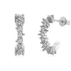 Wholesale Women's S925 Sterling Silver Semicircular Cshaped Zircon Earrings With Letters Numbers Text Electroplated Design