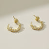 Wholesale Women's S925 Sterling Silver Semicircular Cshaped Zircon Earrings With Letters Numbers Text Electroplated Design