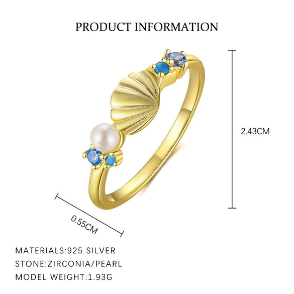 Wholesale Women's S925 Sterling Silver Shell Ring Inlaid With Zircon Animal Zodiac Style