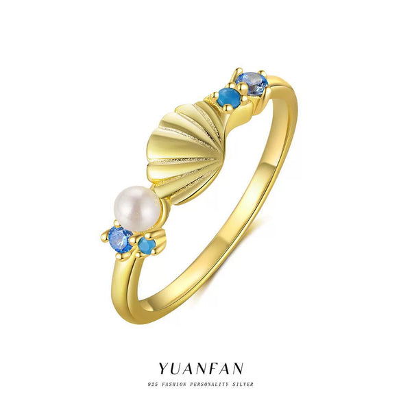 Wholesale Women's S925 Sterling Silver Shell Ring Inlaid With Zircon Animal Zodiac Style
