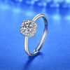 Wholesale Women's S925 Sterling Silver Simple Fashion Square Moissanite Bag Diamond Open Ring With Electroplating