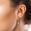 Wholesale Women's S925 Sterling Silver Simple Geometric Tassel Earrings