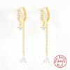 Wholesale Women's S925 Sterling Silver Simple Geometric Tassel Earrings