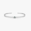 Wholesale Women's S925 Sterling Silver Simple Gloss Opening Adjustable Bracelet With Geometric Pattern Seiko Design