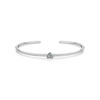 Wholesale Women's S925 Sterling Silver Simple Gloss Opening Adjustable Bracelet With Geometric Pattern Seiko Design