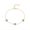 Wholesale Women's S925 Sterling Silver Simple Microinlay Blue Eyes Fashion Trendy Bracelet Jewelry