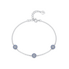 Wholesale Women's S925 Sterling Silver Simple Microinlay Blue Eyes Fashion Trendy Bracelet Jewelry