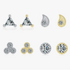 Wholesale Women's S925 Sterling Silver Simple Mini Earrings With Geometric Inlay And Seiko Treatment