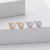 Wholesale Women's S925 Sterling Silver Simple Round Zircon Earrings With Geometric And Cartoon Style And Electroplating Process