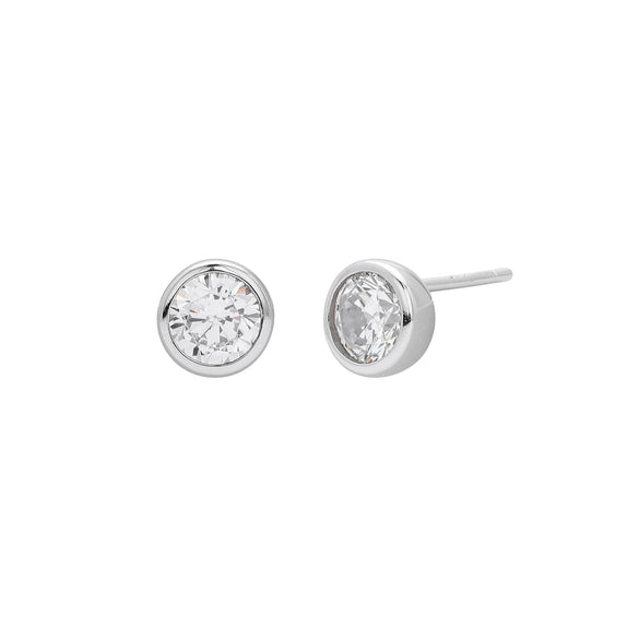Wholesale Women's S925 Sterling Silver Simple Round Zircon Earrings With Geometric And Cartoon Style And Electroplating Process