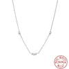 Wholesale Women's S925 Sterling Silver Simple Triple Diamond Stacked Clavicle Necklace With Geometric Design And Electroplating