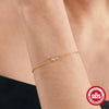 Wholesale Women's S925 Sterling Silver Single Diamond Ball Bracelet With Geometric Design And Real Gold Plated Electroplating