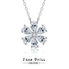 Wholesale Women's S925 Sterling Silver Sixpetal Flower Pendant Necklace With Electroplating And Cross Chain