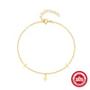 Wholesale Women's S925 Sterling Silver Smooth Octagonal Star Stacked Anklet With Geometric Design