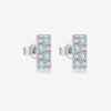 Wholesale Women's S925 Sterling Silver Square Blue Zircon Earrings Electroplated Platinum 18K Gold Geometric Style